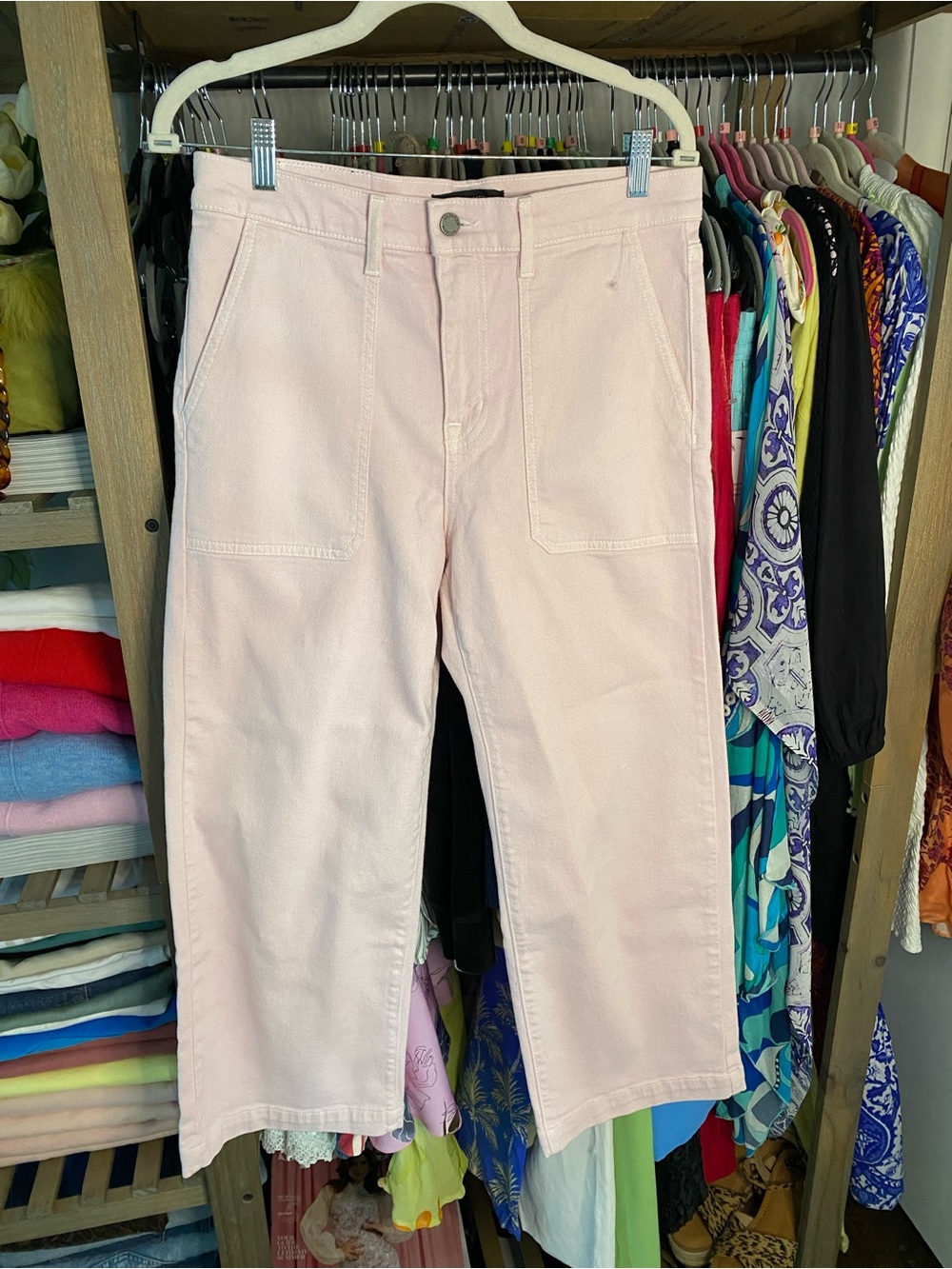 MODERN AMERICAN Farrah Crop Utility Wide Leg Jeans in Blush! 🌸 - Picture 10 of 16